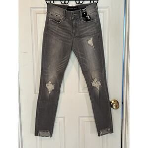 Express Performance Leggings Jeans Denim Distressed Size 4R, Mid-Rise